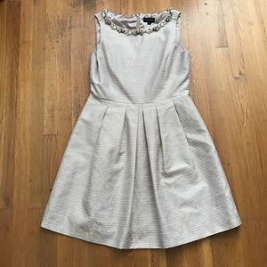 TAHARI Beaded Holiday Champagne Dress 12